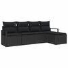 vidaXL Set de canapea 5 buc. Negru poliratan