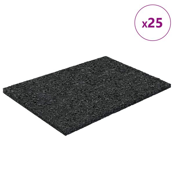 vidaXL Pat din granulate de cauciuc Negru 6 x 9 x 0,3 cm Cauciuc