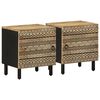 vidaXL Noptiere, 2 buc., negru, 40x33,5x46 cm, lemn masiv mango brut
