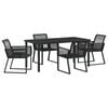 vidaXL Set de masă pentru grădină 5 buc. Negru