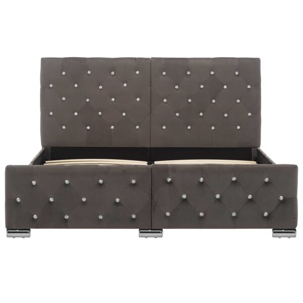 vidaXL Cadru de pat, gri, 140 x 200 cm, catifea