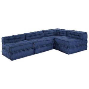 vidaXL Unitate de canapea modulară Țesătură Indigo 210 x 140 x 56 cm