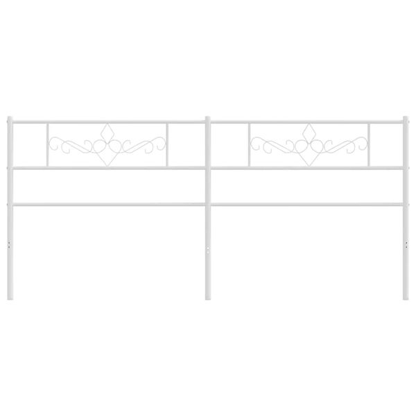 vidaXL Tăblie de pat de schimb metalică, alb, 180 cm