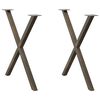vidaXL Picioare de masă &icirc;n formă de X, 2 buc., oțel natural, 70x(72-73) cm