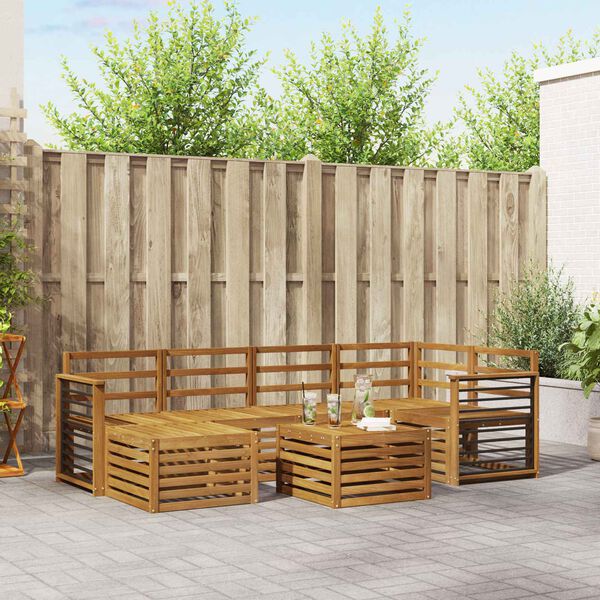 vidaXL Seturi de canapele natural Lemn Solid de Acacia