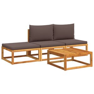 vidaXL Set canapele de grădină cu 4 piese, lemn de acacia și fr&acirc;nghie