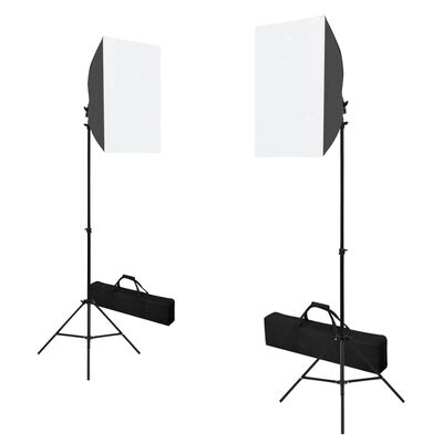vidaXL Lumini de studio profesionale, 2 buc., negru, 40 x 60 cm, oțel