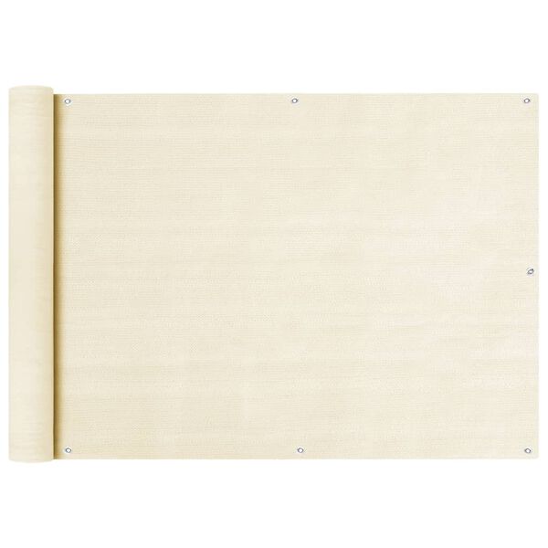 vidaXL Paravan de balcon, crem, 75 x 500 cm, HDPE