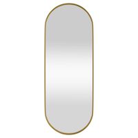 vidaXL Oglindă de perete, auriu, 15x40 cm, ovală