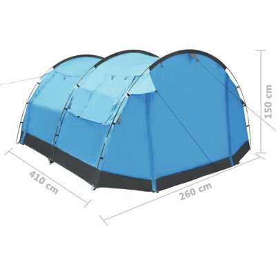 vidaXL Cort de camping tip tunel, 4 persoane, albastru