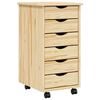 vidaXL Dulap mobil cu sertare MOSS 34 x 39 x 65,5 cm Lemn masiv de pin