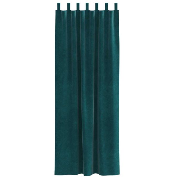 vidaXL Perdele opace 2 pcs Verde &icirc;nchis 140 x 225 cm Catifea