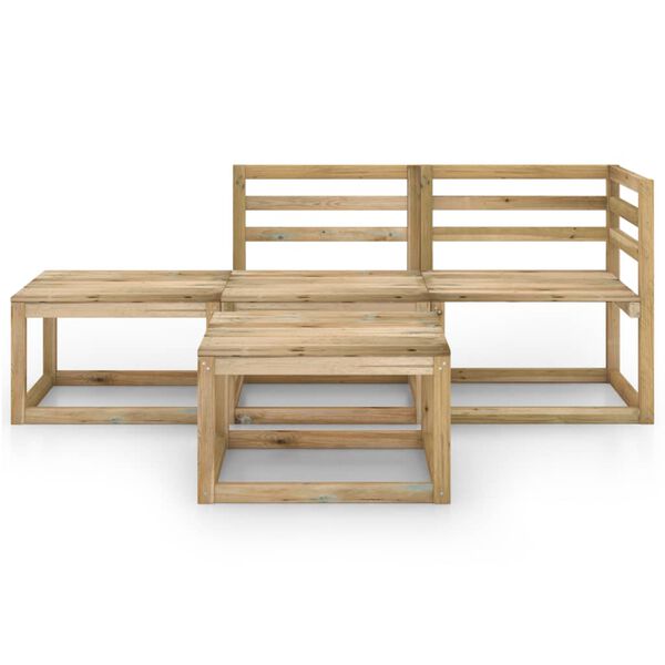 vidaXL Set mobilier de grădină, 4 piese, lemn de pin verde tratat