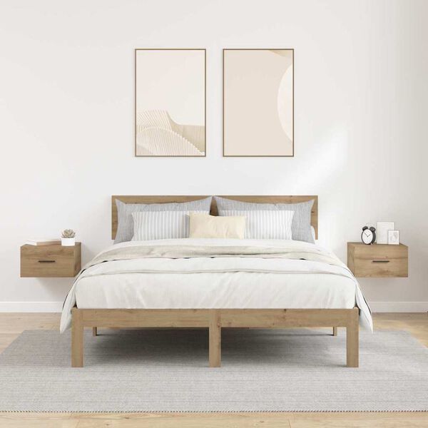 vidaXL Dulap de noapte 2 pcs stejar artizanal 35 x 35 x 20 cm