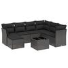 vidaXL Set mobilier de grădină cu perne, 8 piese, negru, poliratan