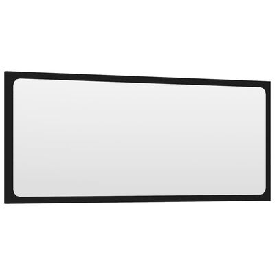 vidaXL Oglindă de baie, negru, 90x1,5x37 cm, PAL