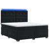 vidaXL Pat boxspring cu saltea cu benzi LED Negru 180 x 200 cm Catifea