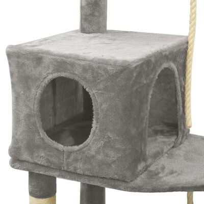 vidaXL Ansamblu pisici, stâlpi din funie sisal, gri deschis, 191 cm