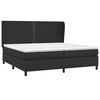 vidaXL Pat box spring cu saltea, negru, 200x200 cm, piele ecologică