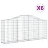 vidaXL Coșuri gabion arcuite 6 buc, 200x30x80/100cm, fier galvanizat