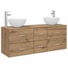 vidaXL Set dulap baie 3 buc. Stejar Artizanal 49,5 x 35 x 63 cm