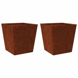 vidaXL Jardiniere de grădină 2 buc 50x50x50 cm Oțel pentru intemperii