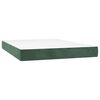 vidaXL Pat box spring cu saltea, verde &icirc;nchis, 140x200 cm, catifea