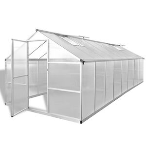 vidaXL Seră, 23,44 m&sup3;, 481x250x195 cm, aluminiu