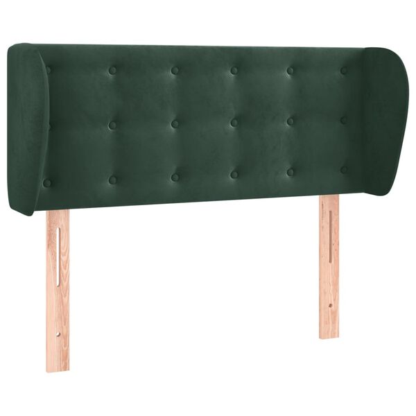 vidaXL Tăblie de pat cu aripioare verde închis 83x23x78/88 cm catifea