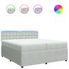vidaXL Pat box spring cu saltea, gri deschis, 200x200 cm, catifea