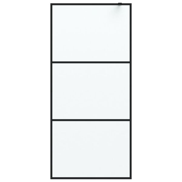 vidaXL Perete cabină duș walk-in negru 90x195 cm sticlă ESG mată