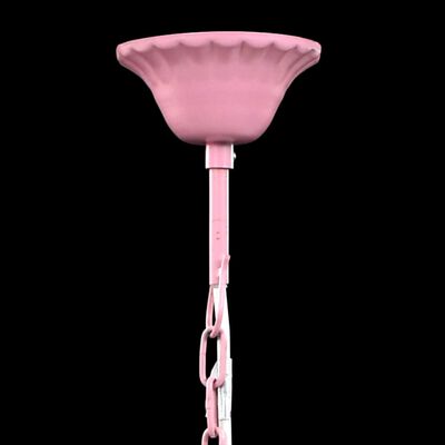 Lustră roz de cristal artificial cu 5 becuri