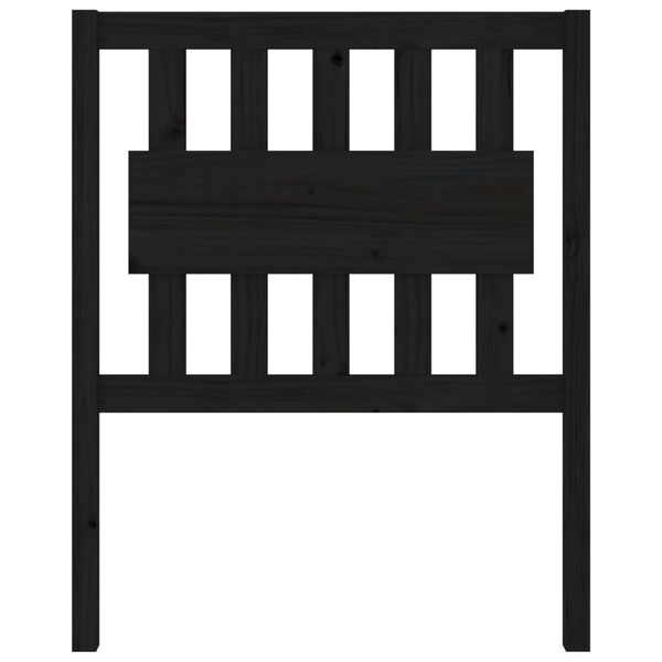 vidaXL Tăblie de pat, negru, 80,5x4x100 cm, lemn masiv de pin