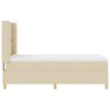 vidaXL Pat cu arcuri cu saltea cu headboard Crem 140 x 200 cm țesătură