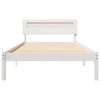 vidaXL Cadru de pat cu headboard Alb 75 x 190 cm Lemn de pin masiv
