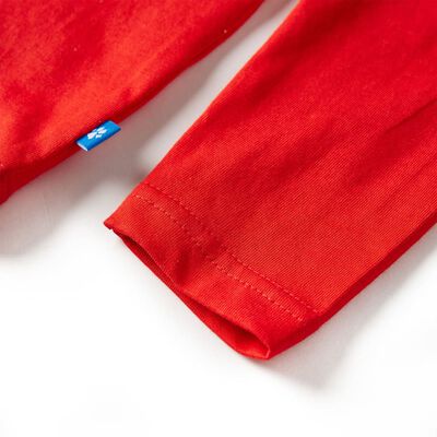 Tricou de copii cu mâneci lungi sălbatice roșu 92