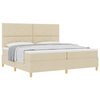 vidaXL Pat cu arcuri cu headboard Crem 200 x 200 cm țesătură