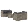 vidaXL Set mobilier de grădină cu perne, 5 piese, gri, poliratan