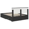 vidaXL Cadru de pat cu headboard Negru 135 x 190 cm Lemn compozit