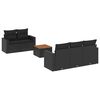 vidaXL Set mobilier de grădină cu perne, 6 piese, negru, poliratan