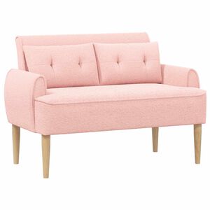 vidaXL Canapea cu capitonaj butonat Roz 117 x 67 x 77 cm Boucl&eacute;