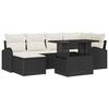 vidaXL Set de canapele pentru grădină 7 buc. Negru Rattan poli