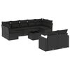 vidaXL Set canapele de grădină cu perne, 10 piese, negru, poliratan
