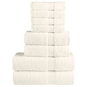 vidaXL Set de prosoape premium SOLUND, 8 piese, crem, 600 g/m&sup2;