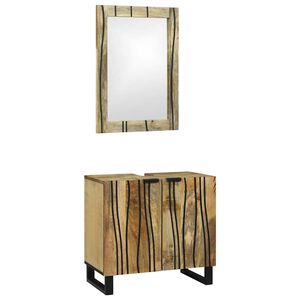 vidaXL Set dulap baie 2 pcs natural Lemn de mango solid