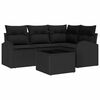 vidaXL Set de canapele pentru grădină 5 buc. Negru poliratan