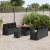 vidaXL Set de canapele pentru grădină 9 pcs Negru Rattan poli