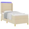 vidaXL Pat cu arcuri cu saltea cu headboard Crem 80 x 200 cm țesătură