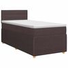 vidaXL Pat boxspring cu saltea Maro &icirc;nchis 90 x 190 cm Țesătură