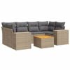 vidaXL Set canapele de grădină, 7 piese, cu perne, bej, poliratan
